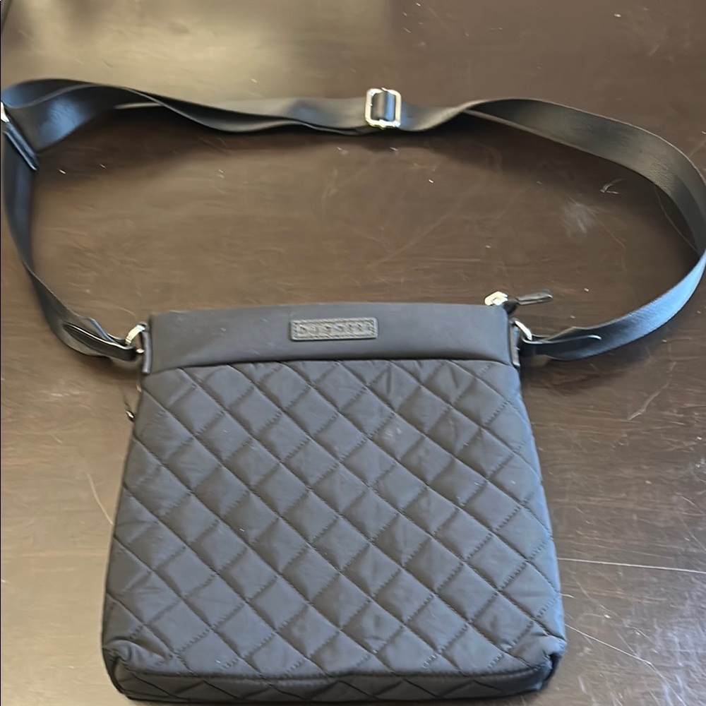 Bugatti Black Quilted Crossbody Bag